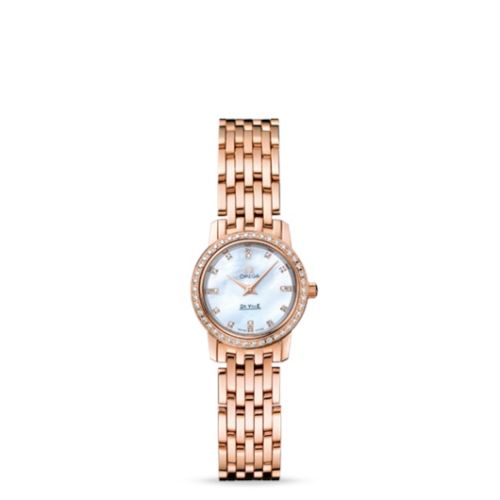 Omega De Ville Prestige Quartz 22 Red Gold Diamond / MOP Diamond / Bracelet